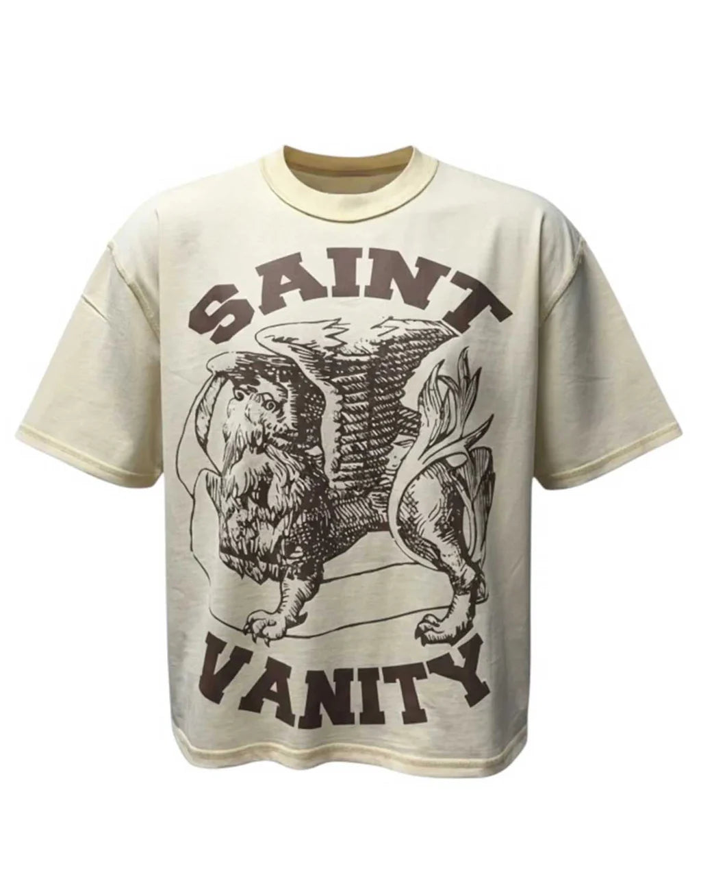 SAINT VANITY GRIFFIN TEE CRM/BRWN