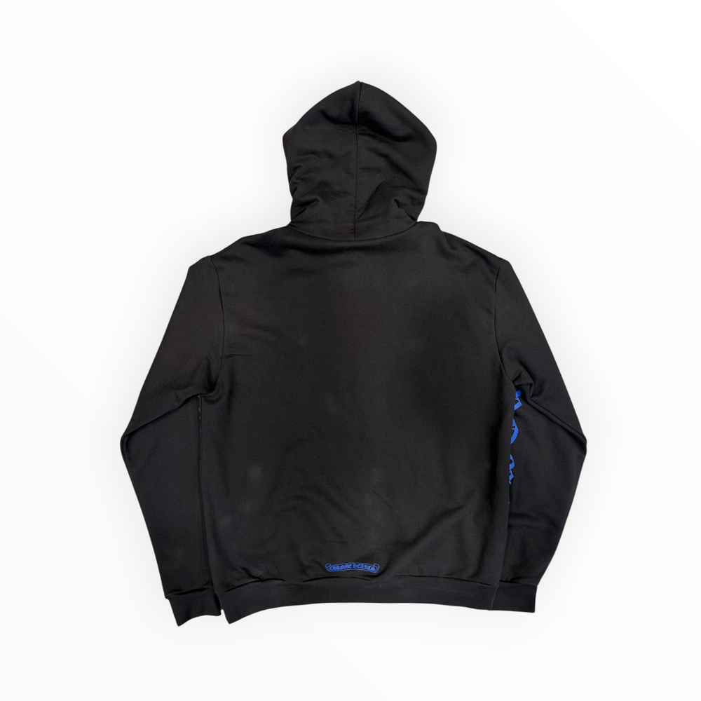 CHROME HEARTS BLUE VERTICAL LOGO HOODIE BLACK BRAND NEW