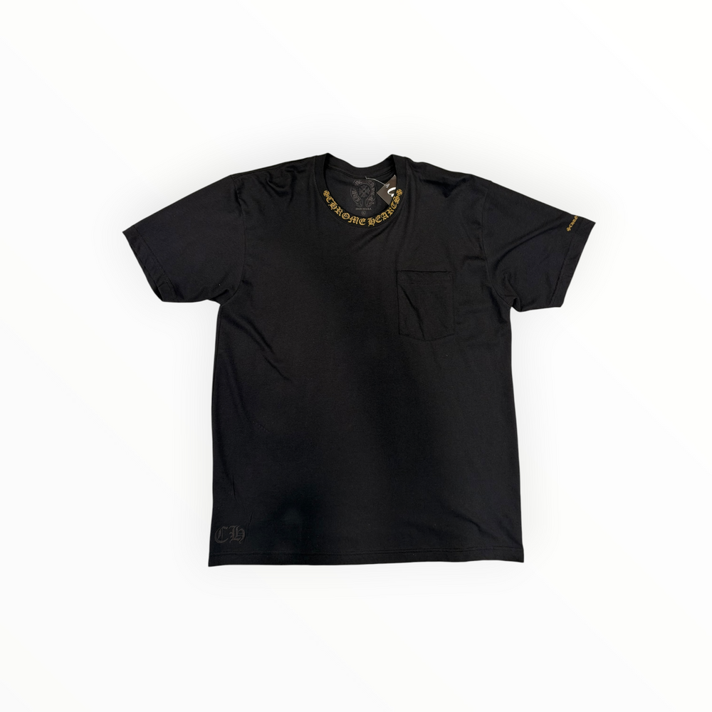 CHROME HEARTS NECK LOGO POCKET TEE BLK