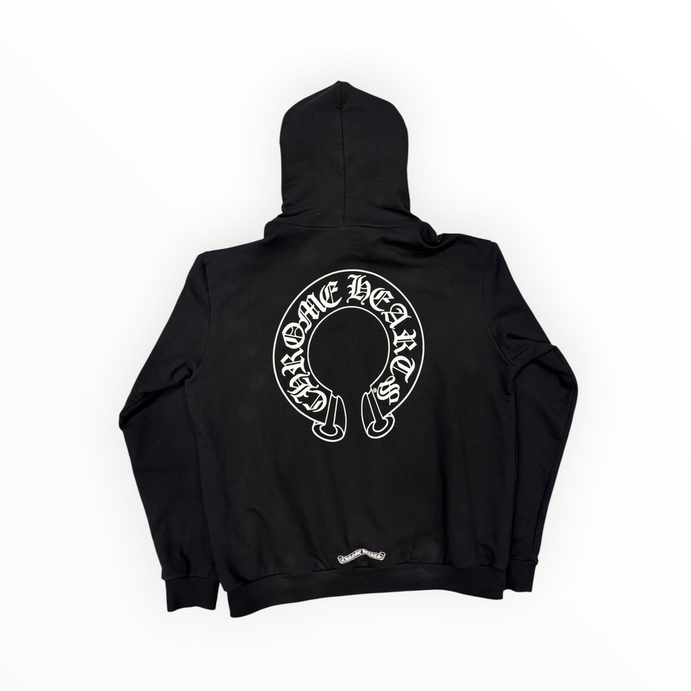 CHROME HEARTS HORSE SHOE FLORAL PULLOVER HOODIE BLACK BRAND NEW