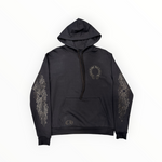 CHROME HEARTS FLORAL HORSESHOE PULLOVER HOODIE BLACK/BLACK