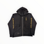 CHROME HEARTS ZIP UP HOODIE VERTICAL LOGO ARMY GREEN