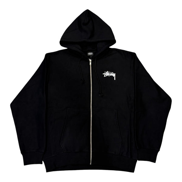 STUSSY 8BALL ZIP UP HOODIE BLACK