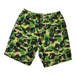A BATHING APE ABC CAMO APE HEAD ONE POINT BEACH SHORTS GREEN