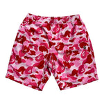 A BATHING APE ABC CAMO APE HEAD ONE POINT BEACH SHORTS PINK