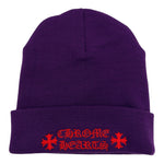 CHROME HEARTS PURPLE RED SCRIPT BEANIE