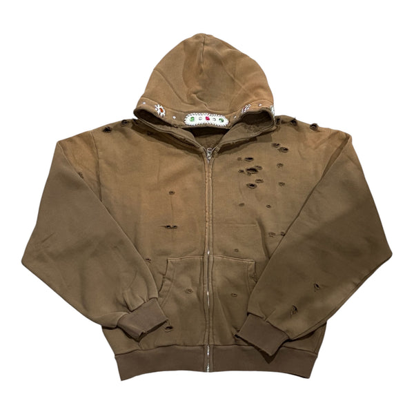 BRAVEST STUDIOS BROWN SAPPHIRE ZIP UP HOODIE