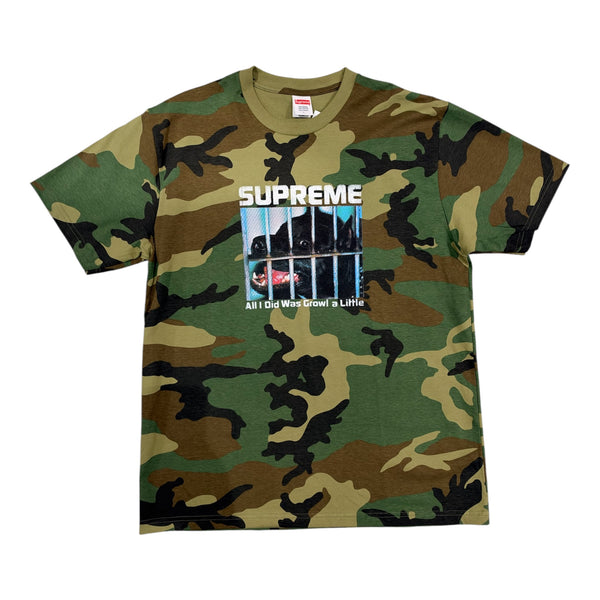SUPREME FW26 GROWL TEE WOODLAND CAMO