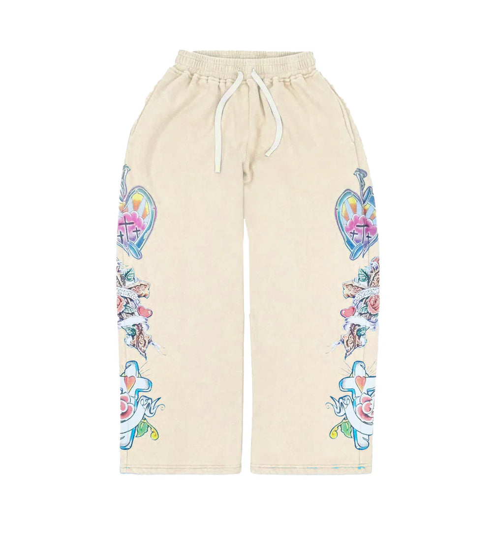 WE ARE RIGHTEOUS CREAM RISEN SWEATPANTS