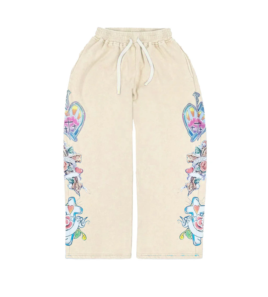 WE ARE RIGHTEOUS CREAM RISEN SWEATPANTS