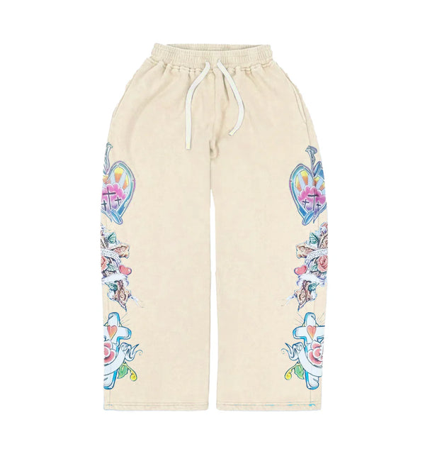 WE ARE RIGHTEOUS CREAM RISEN SWEATPANTS
