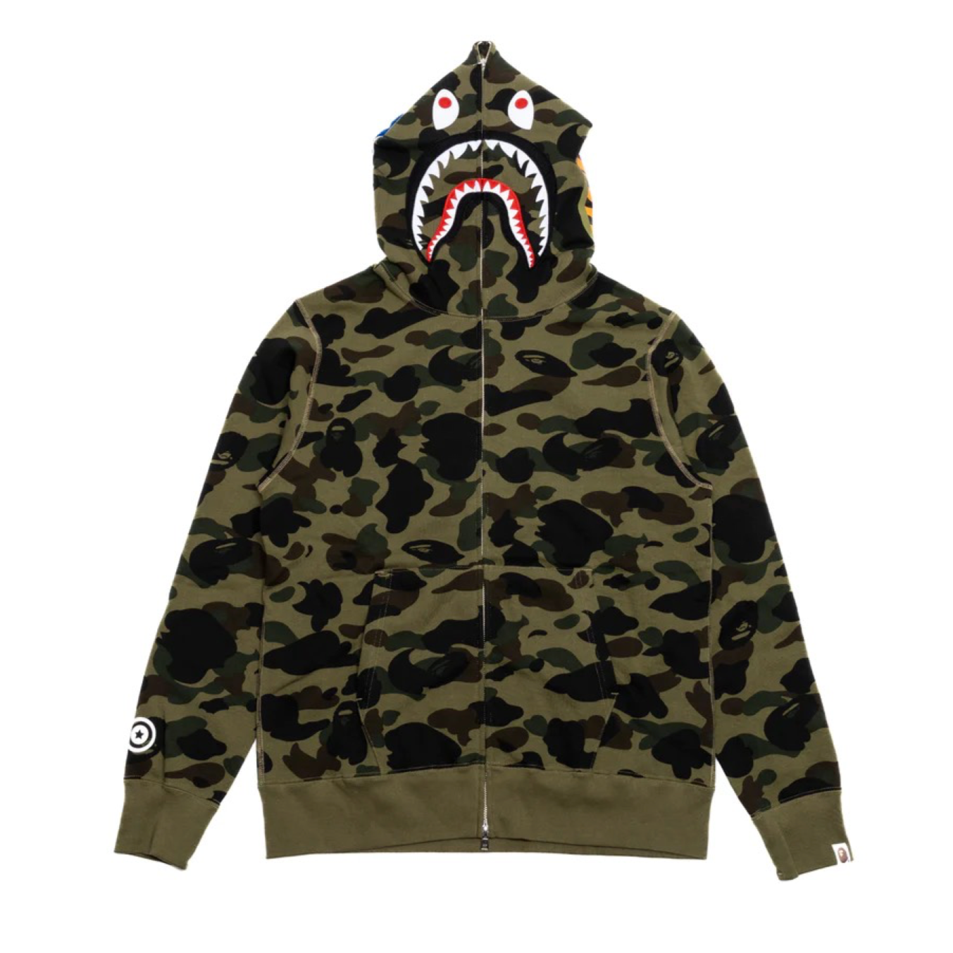 A BATHING APE 1ST CAMO SHARK FULL ZIP HOODIE GREEN