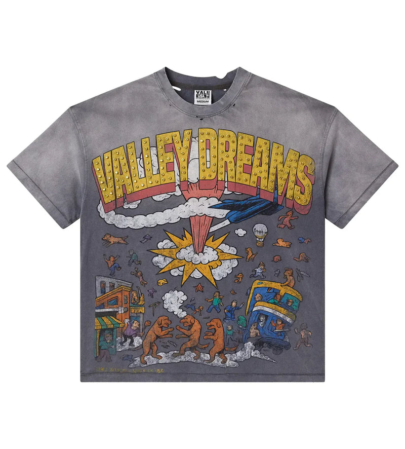 VALE CHAOS BLING TEE WASHED BLACK, M
