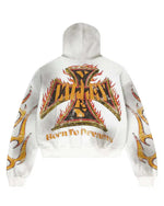 VALE REBORN WAFFLE KNIT ZIP UP WHITE
