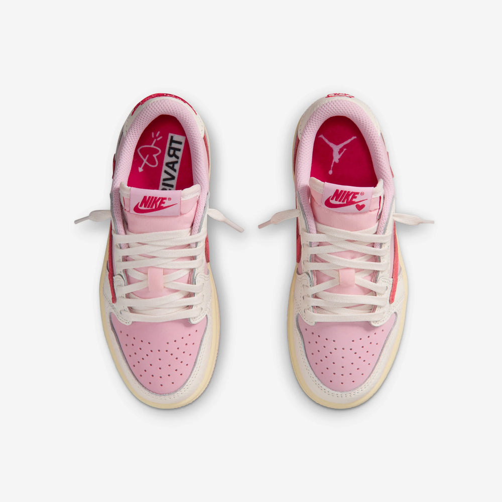 AIR JORDAN 1 RETRO LOW OG SP TRAVIS SCOTT SAIL TROPICAL PINK PS NIB